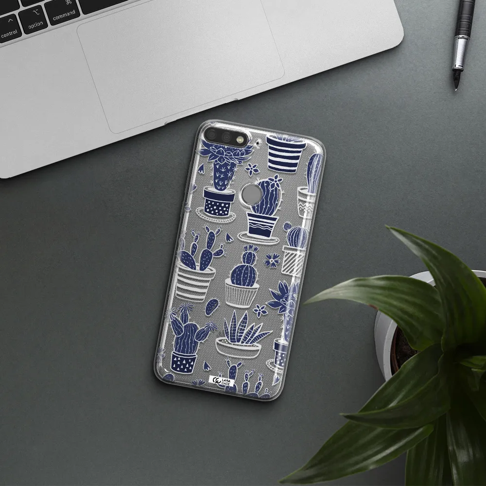 Blue Cactus Huawei Y7 Prime 2018 Clear TPU Case