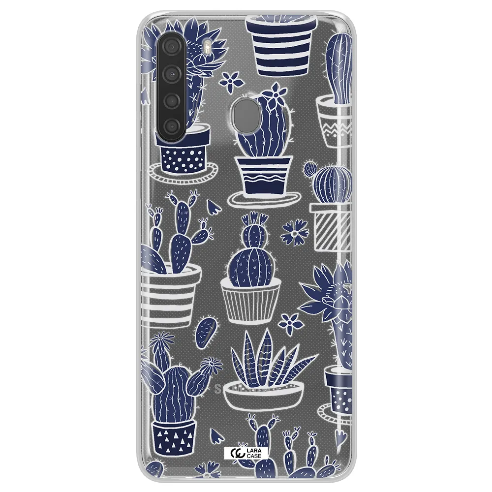 Blue Cactus Samsung A21 Clear TPU Case