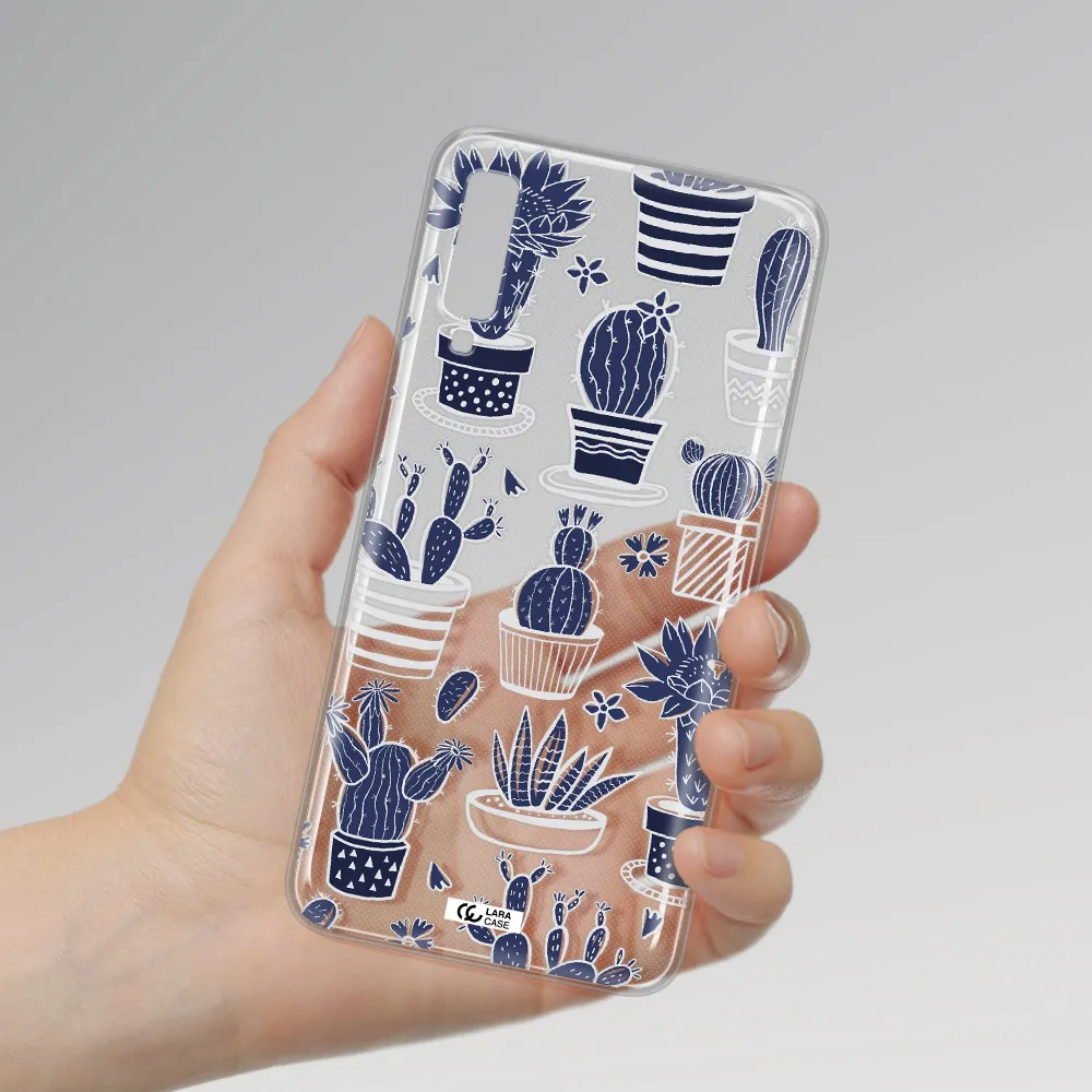 Blue Cactus Samsung A7 2018 Clear TPU Case