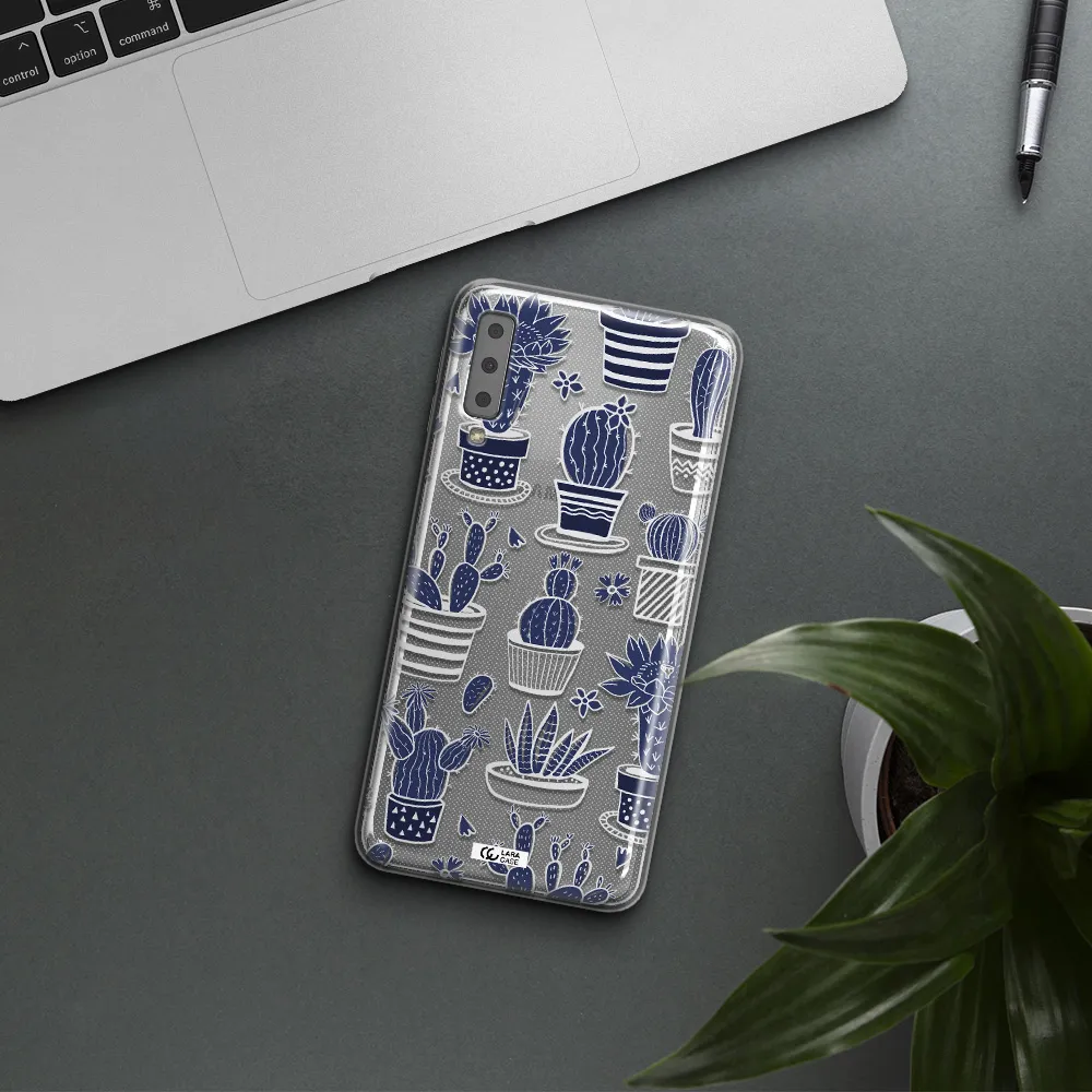 Blue Cactus Samsung A7 2018 Clear TPU Case