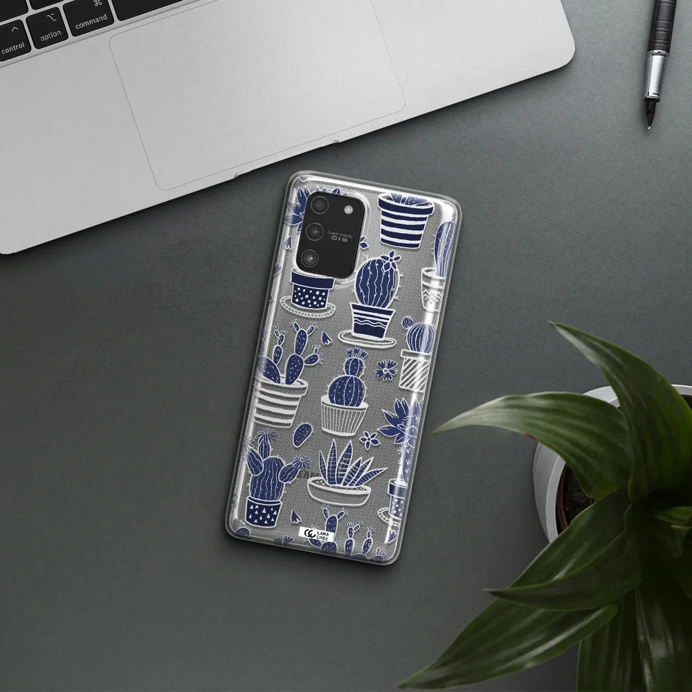 Blue Cactus Samsung A91 Clear TPU Case
