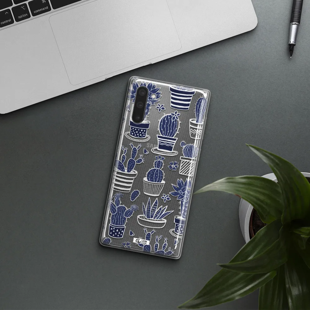 Blue Cactus Samsung Note 10 Clear TPU Case