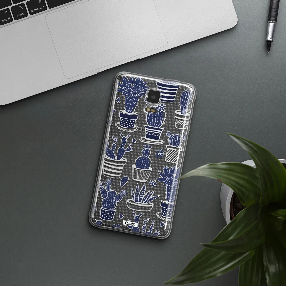 Blue Cactus Samsung Note 4 Clear TPU Case