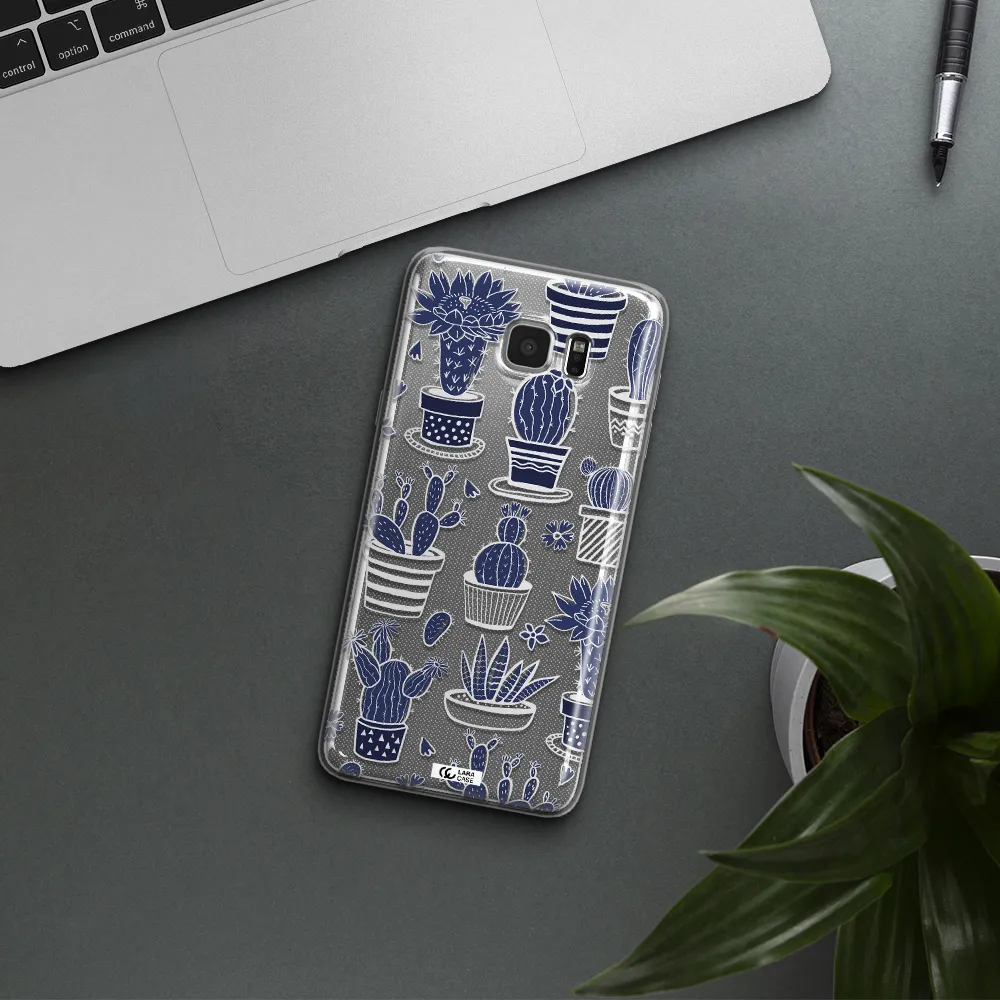Blue Cactus Samsung Note 5 Clear TPU Case