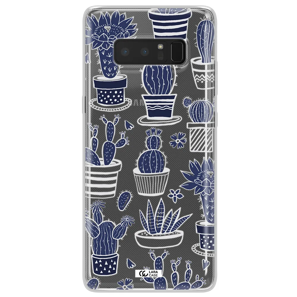 Blue Cactus Samsung Note 8 Clear TPU Case