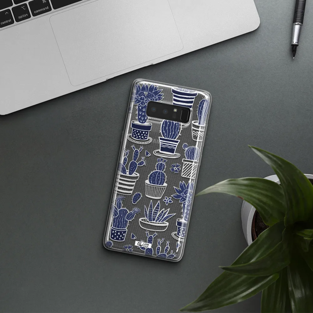 Blue Cactus Samsung Note 8 Clear TPU Case