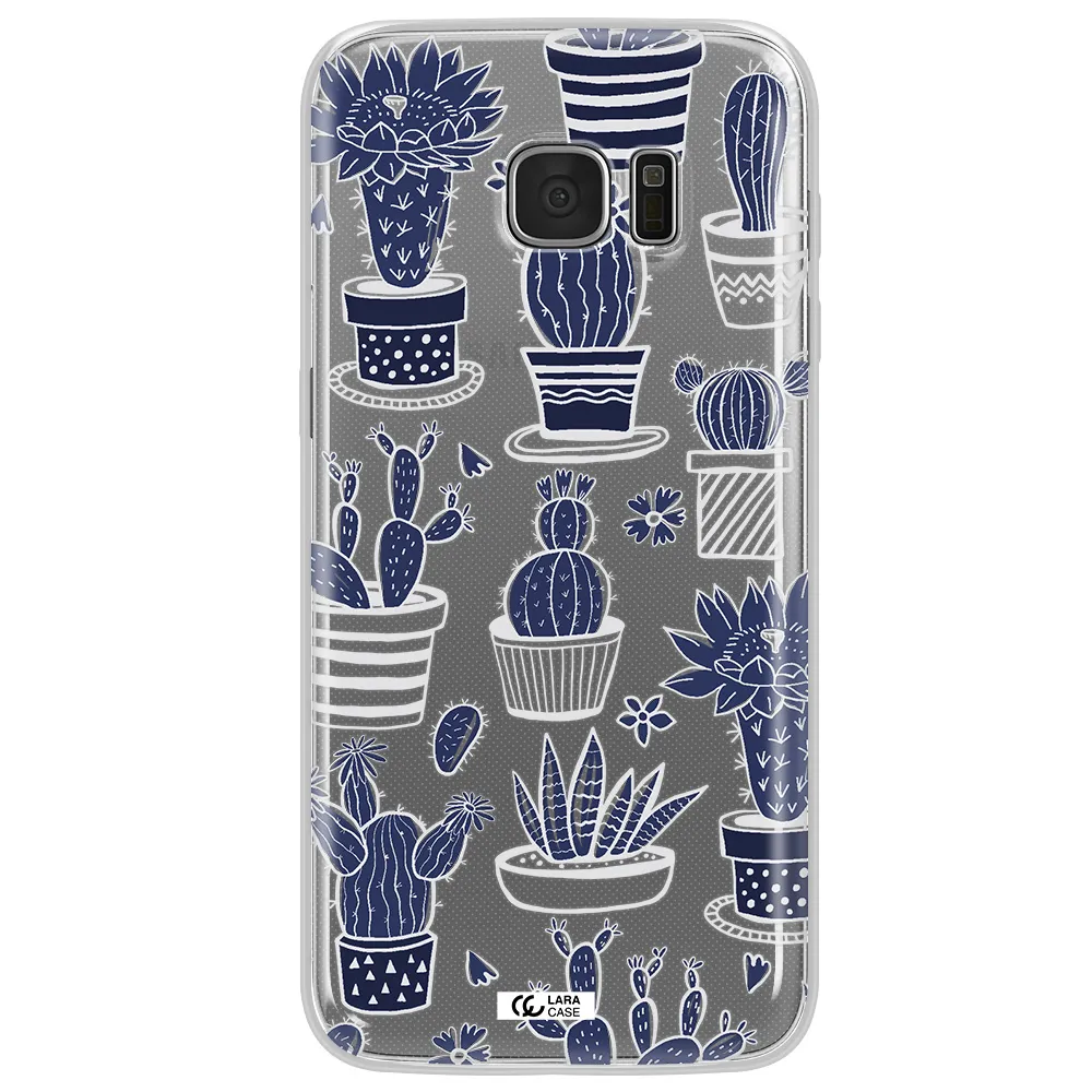 Blue Cactus Samsung S7 Edge Clear TPU Case