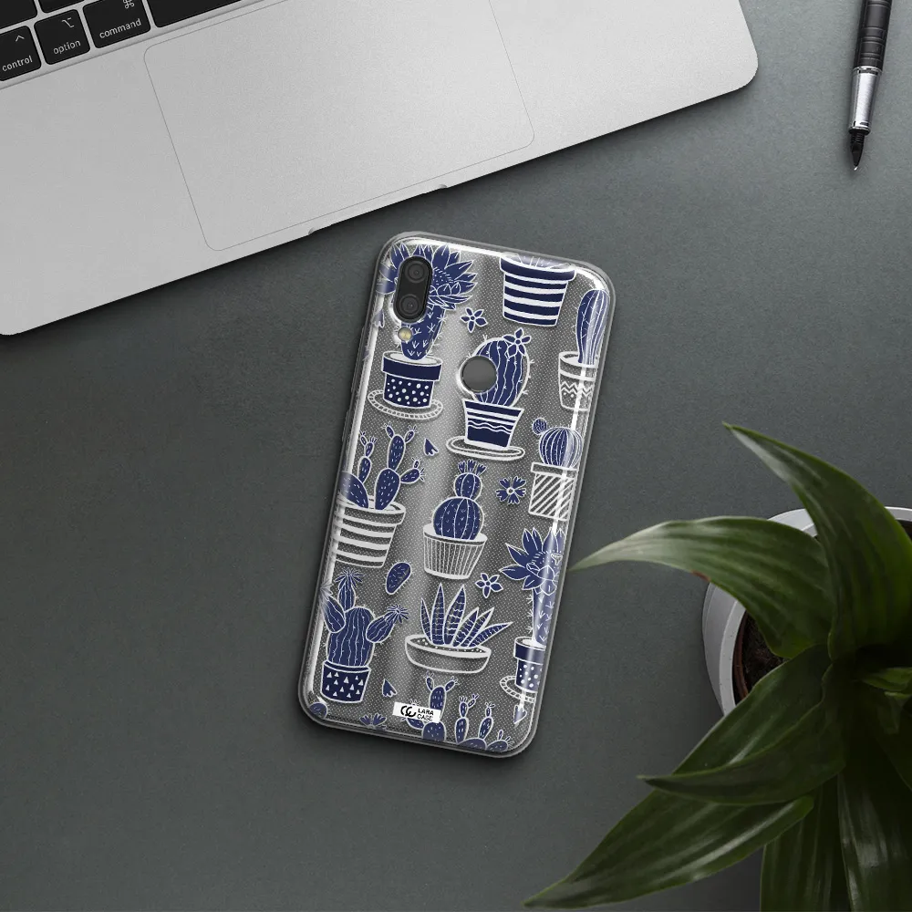 Blue Cactus Xiaomi Redmi Note 7 Clear TPU Case