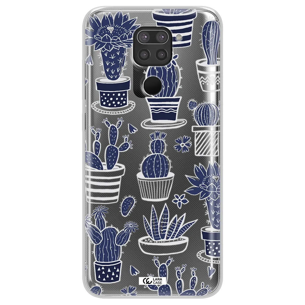Blue Cactus Xiaomi Redmi Note 9 Clear TPU Case