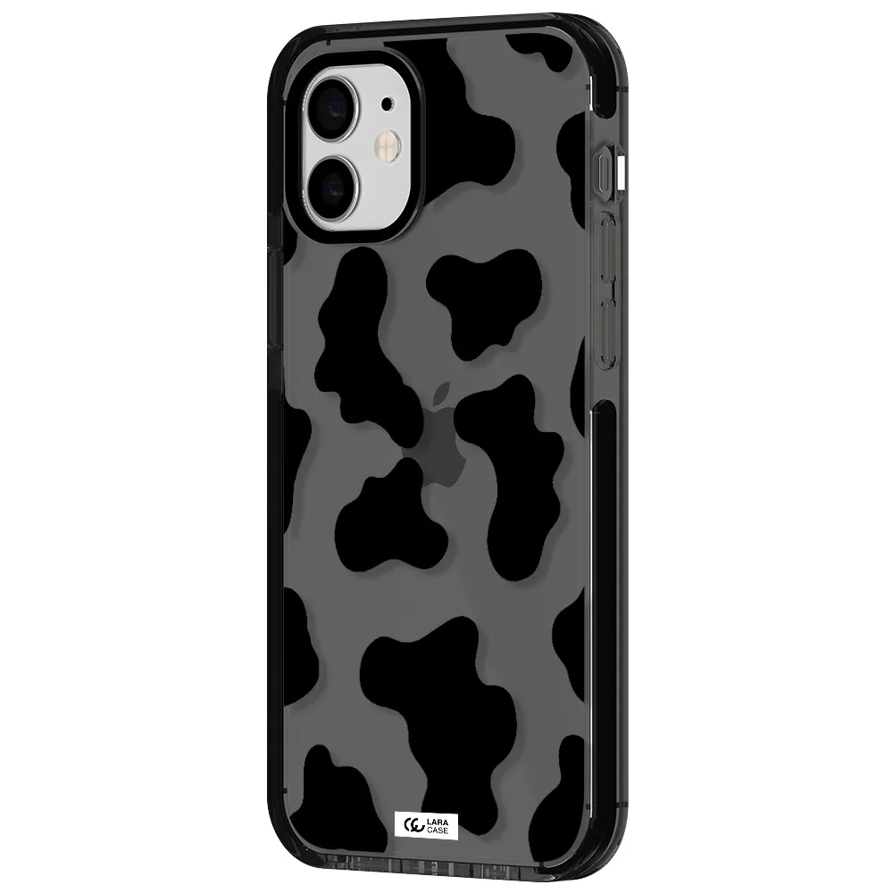 Cow Print Apple iPhone 11 impact Smoke Black Case