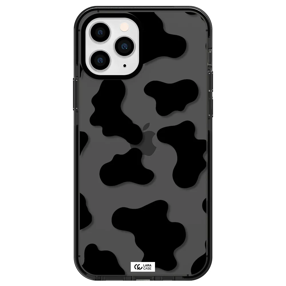 Cow Print Apple iPhone 11 pro max impact Smoke Black Case