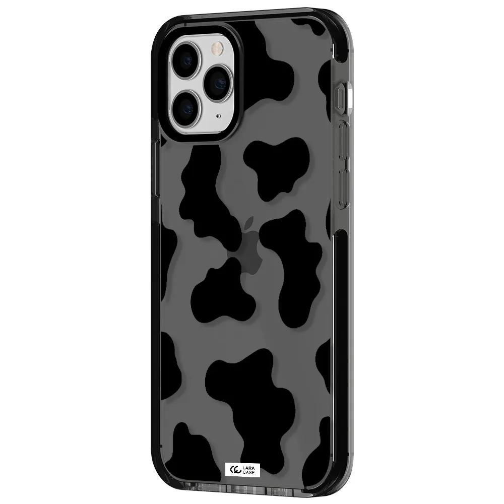 Cow Print Apple iPhone 11 pro max impact Smoke Black Case