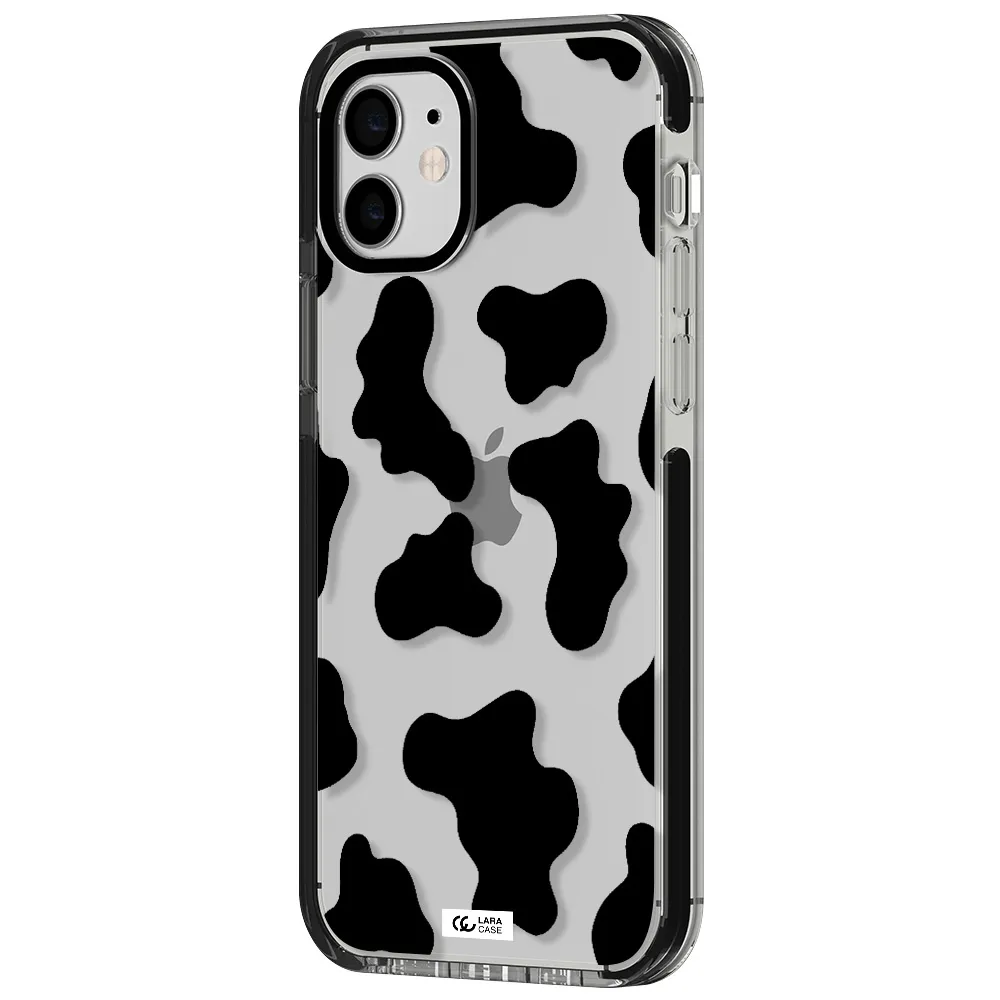 Cow Print Apple iPhone 12 impact black border Case