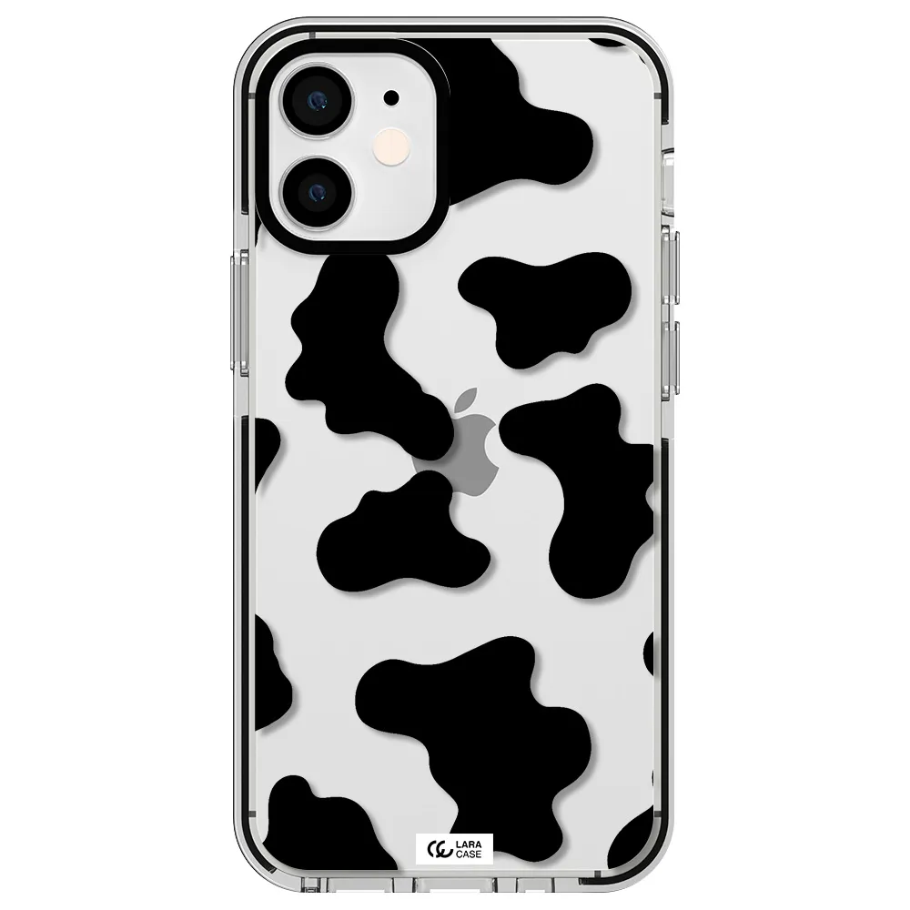 Cow Print Apple iPhone 12 mini impact black border Case