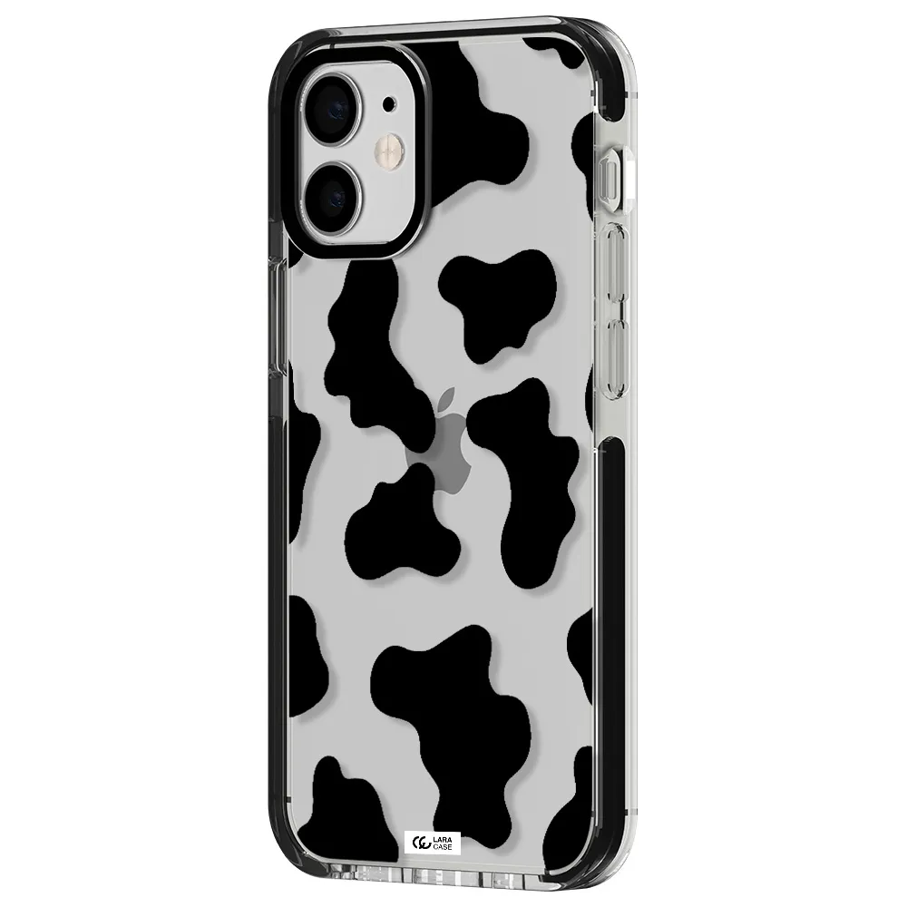 Cow Print Apple iPhone 12 mini impact black border Case