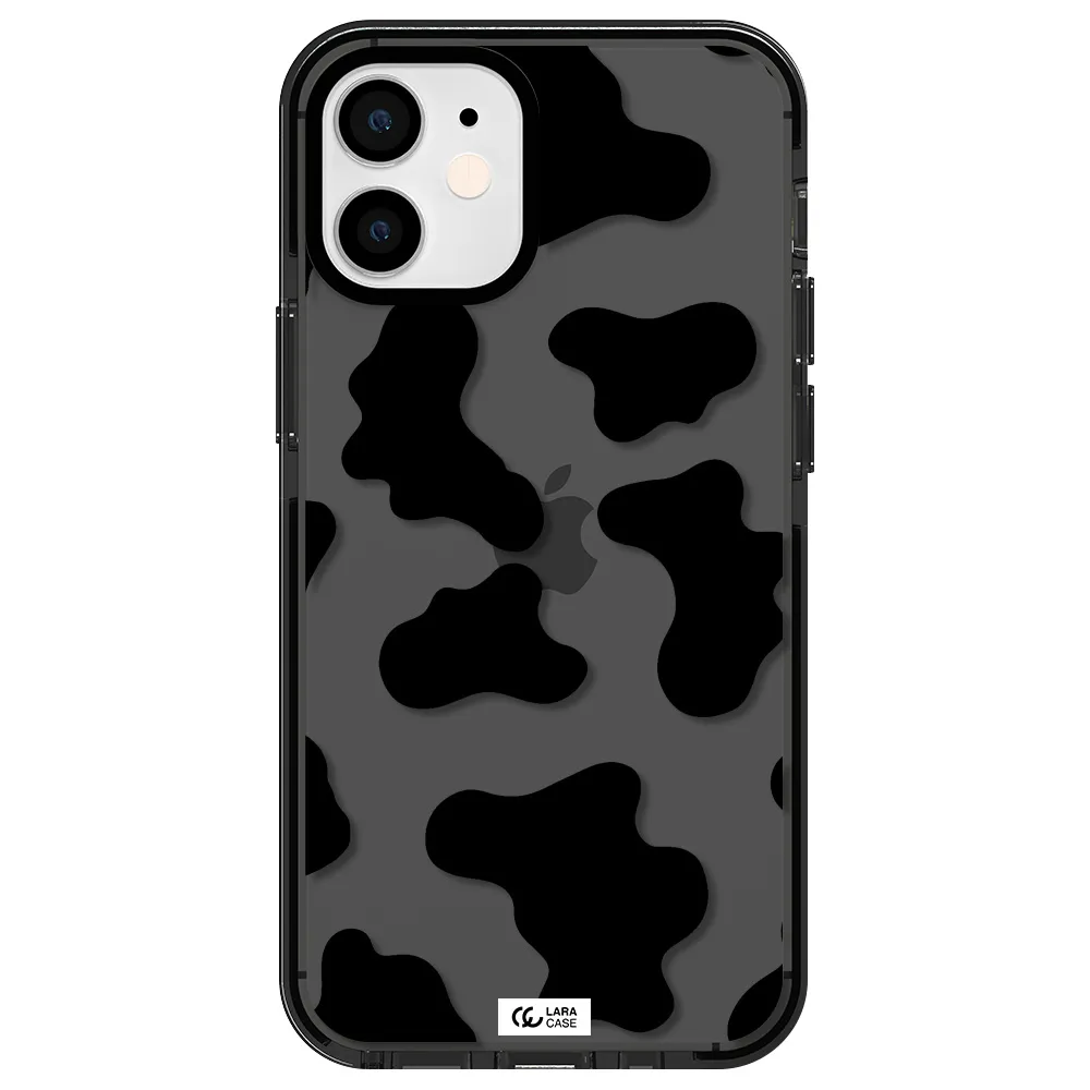 Cow Print Apple iPhone 12 mini impact Smoke Black Case