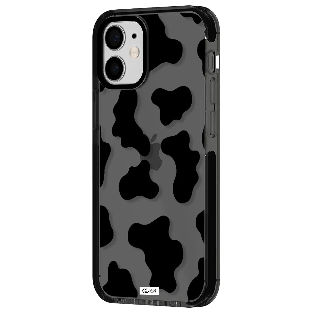 Cow Print Apple iPhone 12 mini impact Smoke Black Case