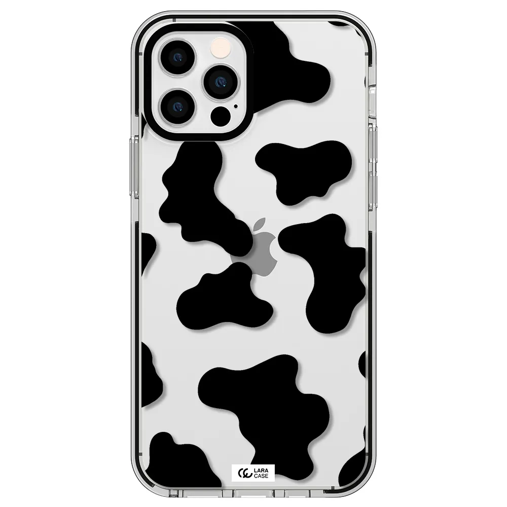 Cow Print Apple iPhone 12 pro impact black border Case