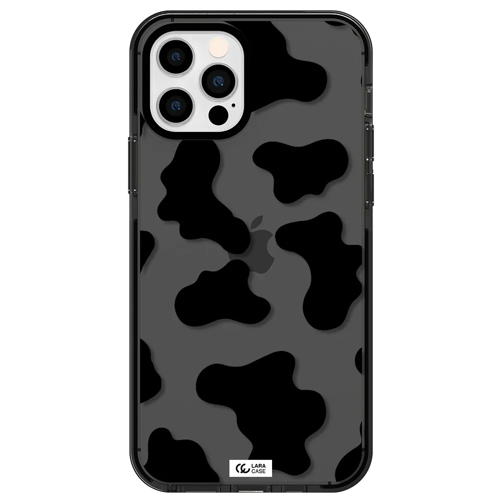 Cow Print Apple iPhone 12 pro impact Smoke Black Case