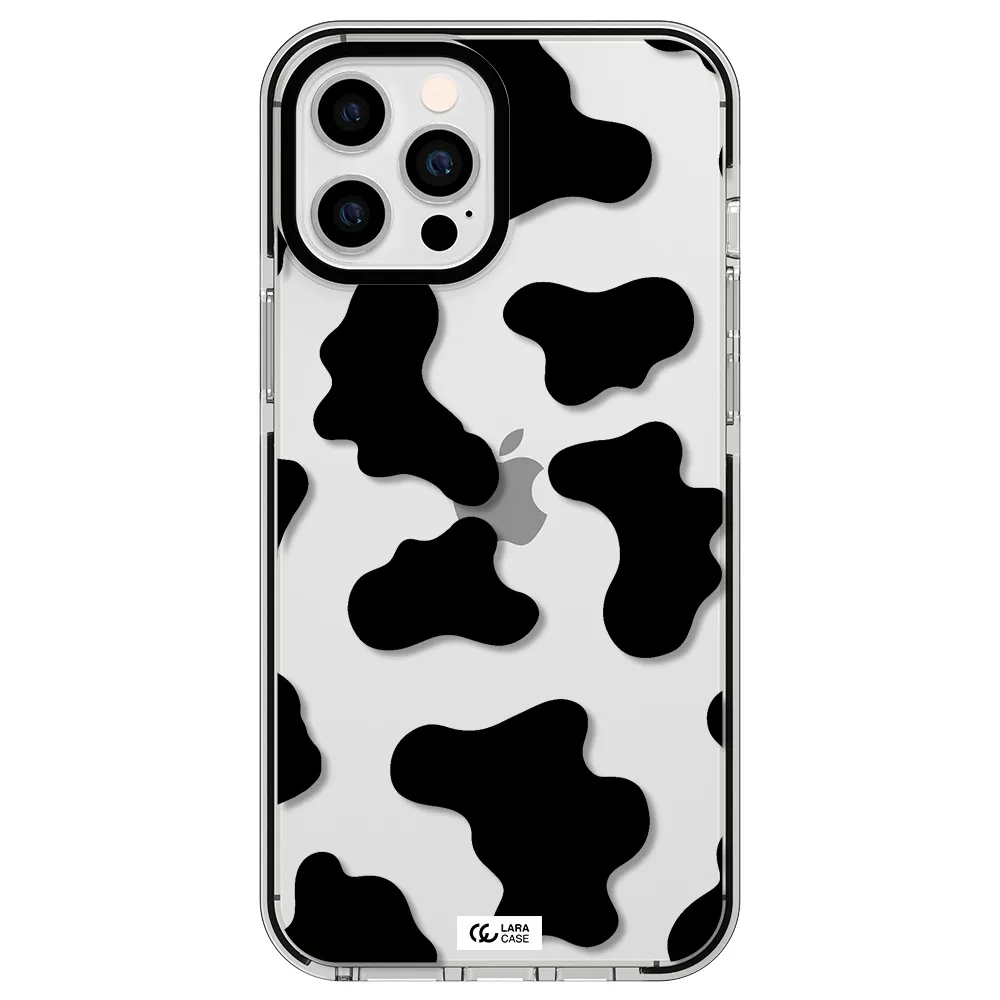 Cow Print Apple iPhone 12 pro max impact black border Case