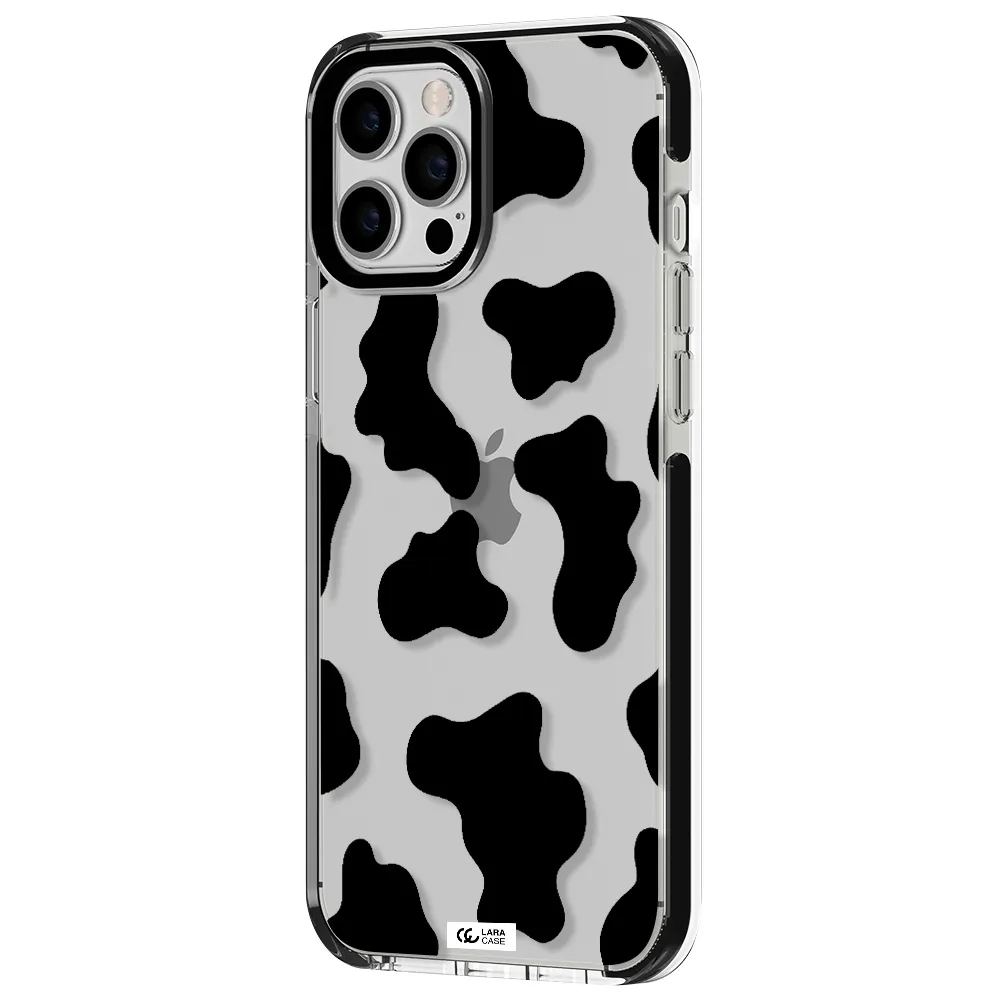 Cow Print Apple iPhone 12 pro max impact black border Case