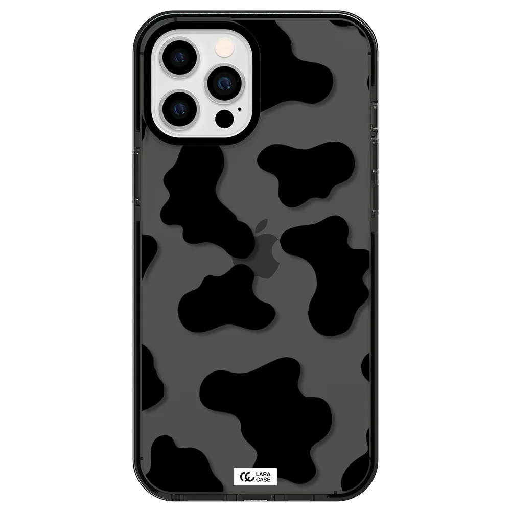 Cow Print Apple iPhone 12 pro max impact Smoke Black Case