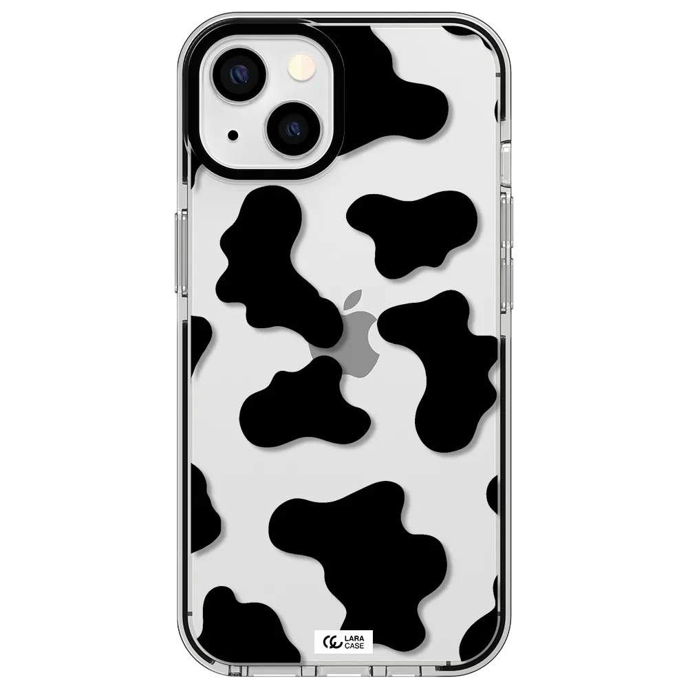 Cow Print Apple iPhone 13 impact black border Case
