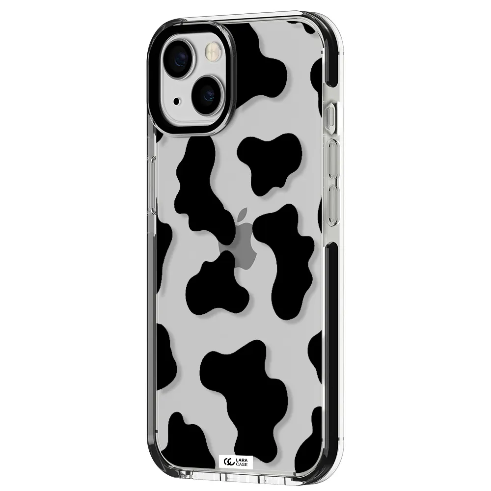 Cow Print Apple iPhone 13 impact black border Case