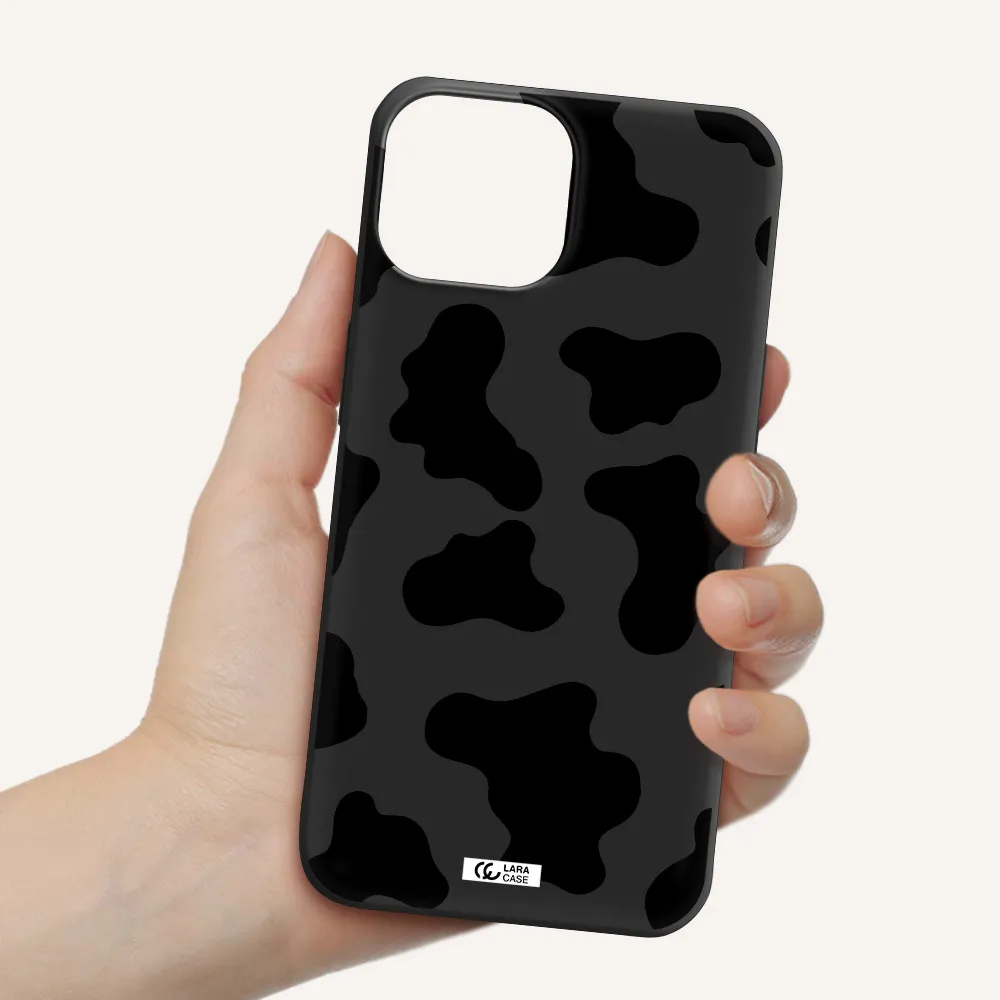 Cow Print Apple iPhone 13 mini Silicone black Case