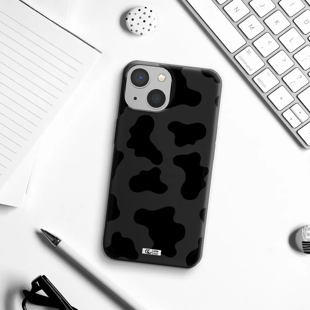 Cow Print Apple iPhone 13 mini Silicone black Case