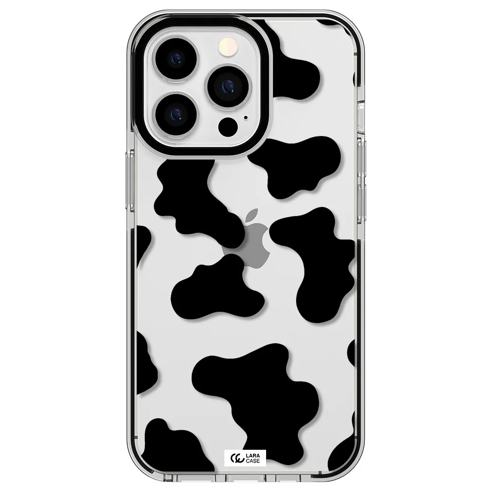 Cow Print Apple iPhone 13 Pro impact black border Case