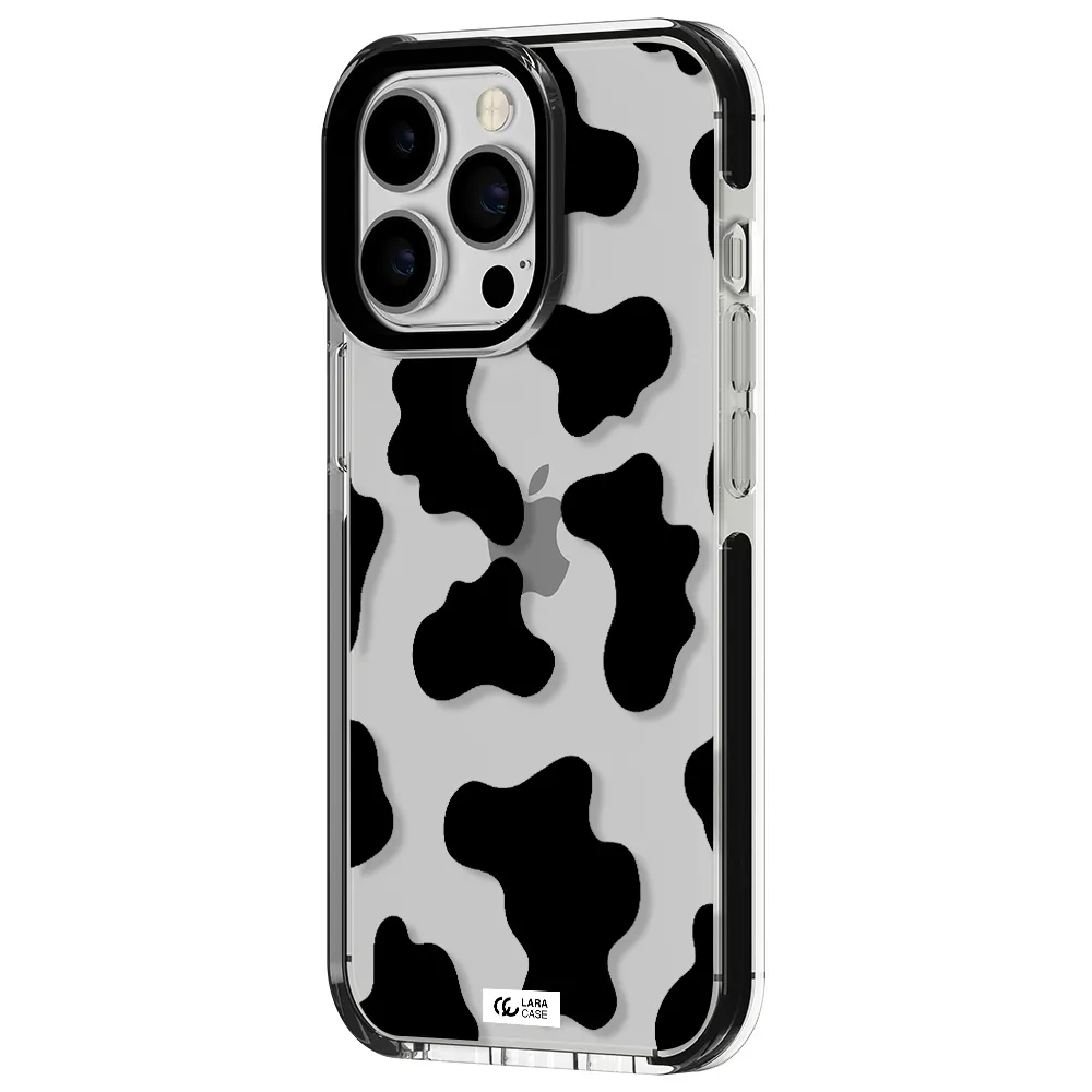 Cow Print Apple iPhone 13 Pro impact black border Case