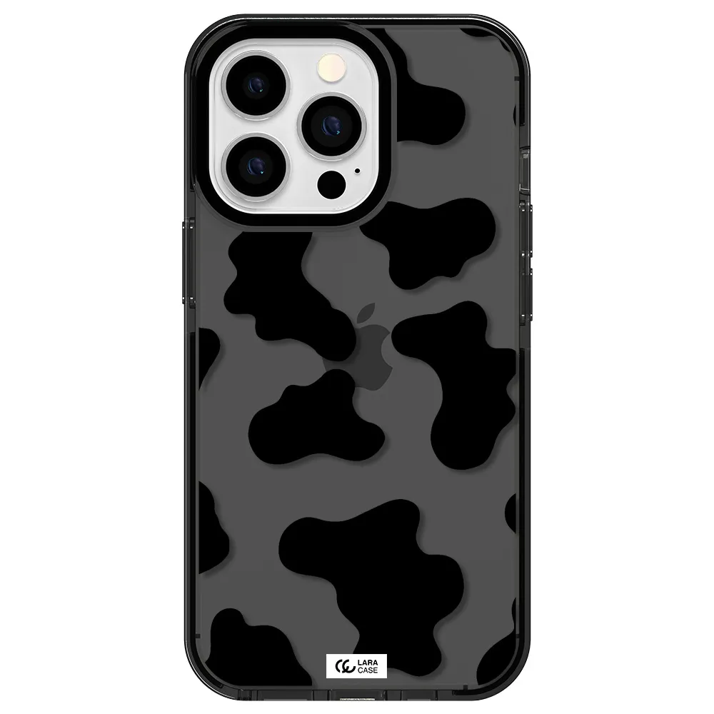 Cow Print Apple iPhone 13 Pro impact Smoke Black Case