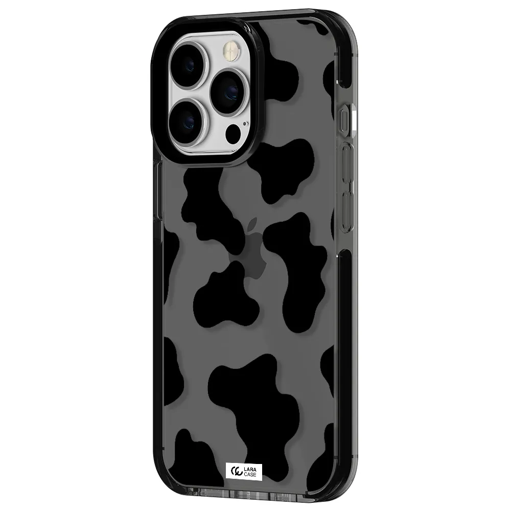 Cow Print Apple iPhone 13 Pro impact Smoke Black Case