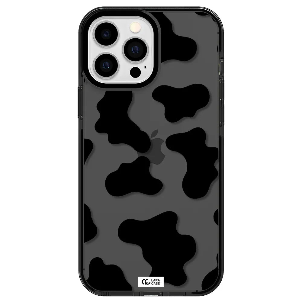 Cow Print Apple iPhone 13 Pro Max impact Smoke Black Case