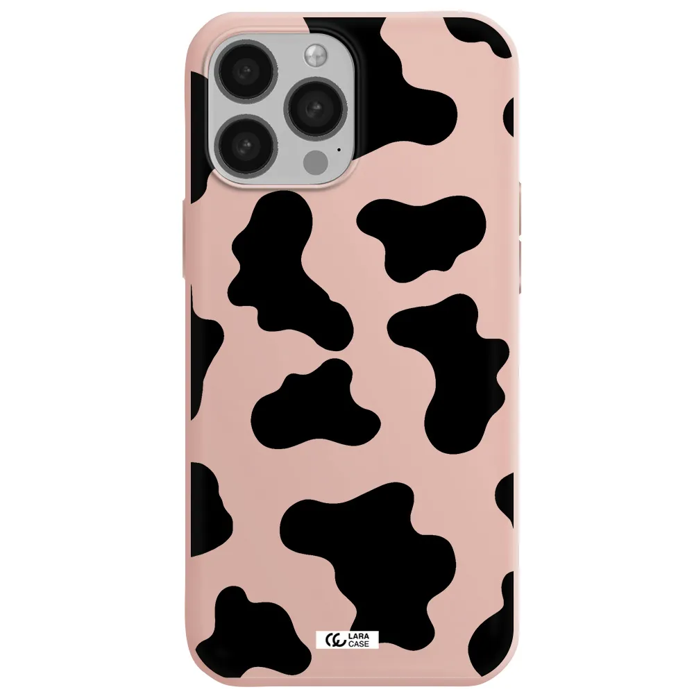 Cow Print Apple iPhone 13 Pro Silicone pastel pink Case