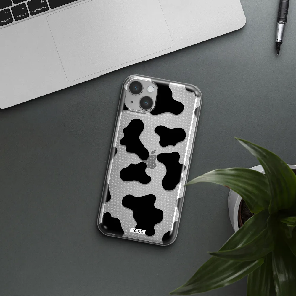 Cow Print Apple iPhone 14 Clear TPU Case