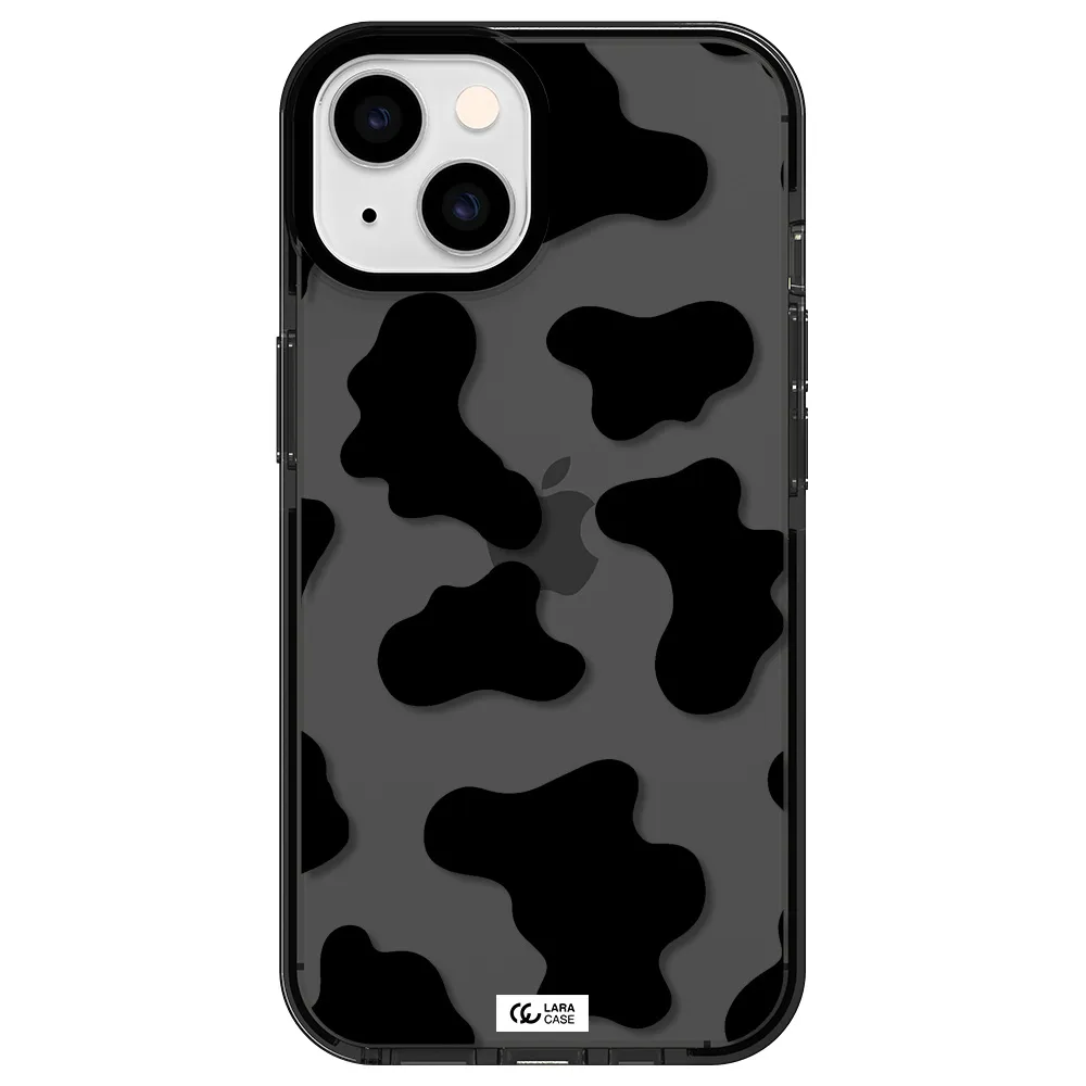 Cow Print Apple iPhone 14 impact Smoke Black Case