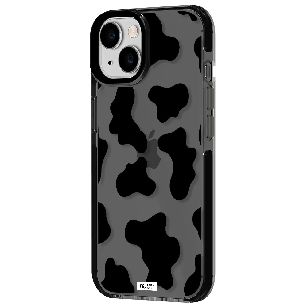 Cow Print Apple iPhone 14 impact Smoke Black Case