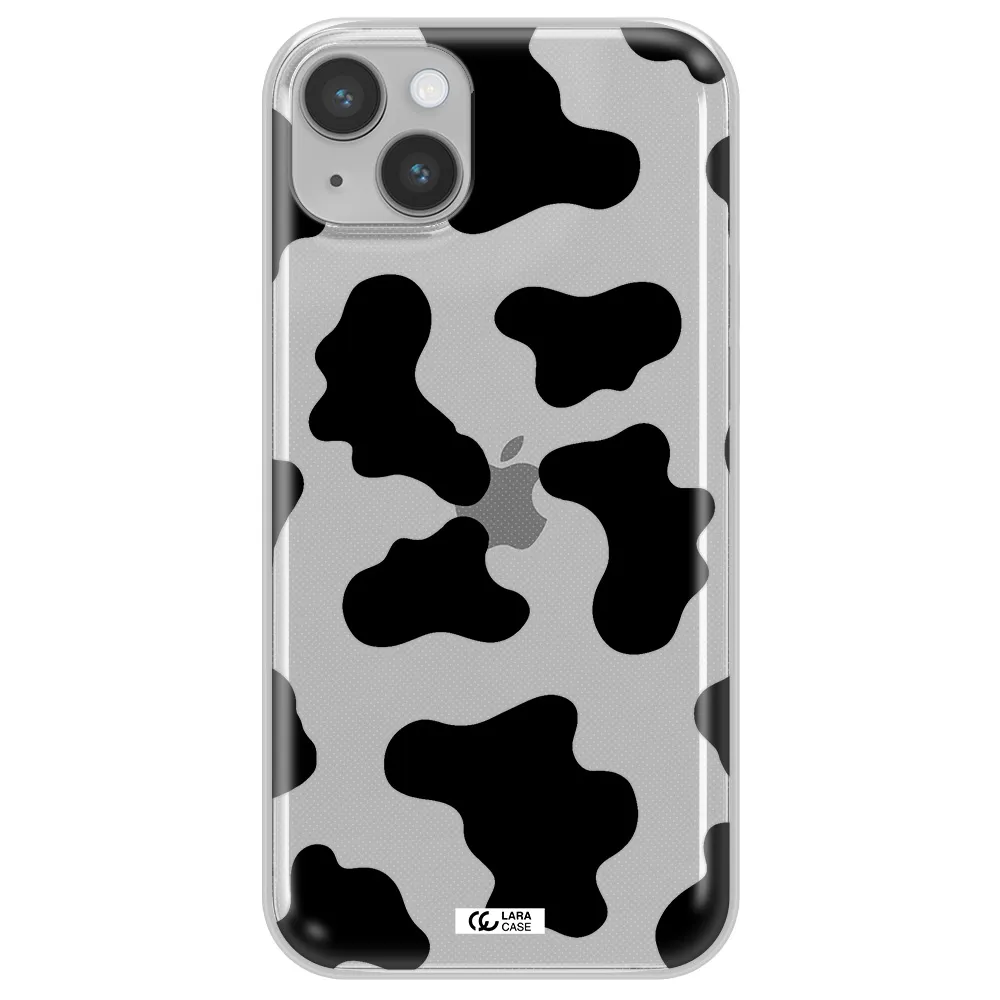 Cow Print Apple iPhone 14 plus Clear TPU Case
