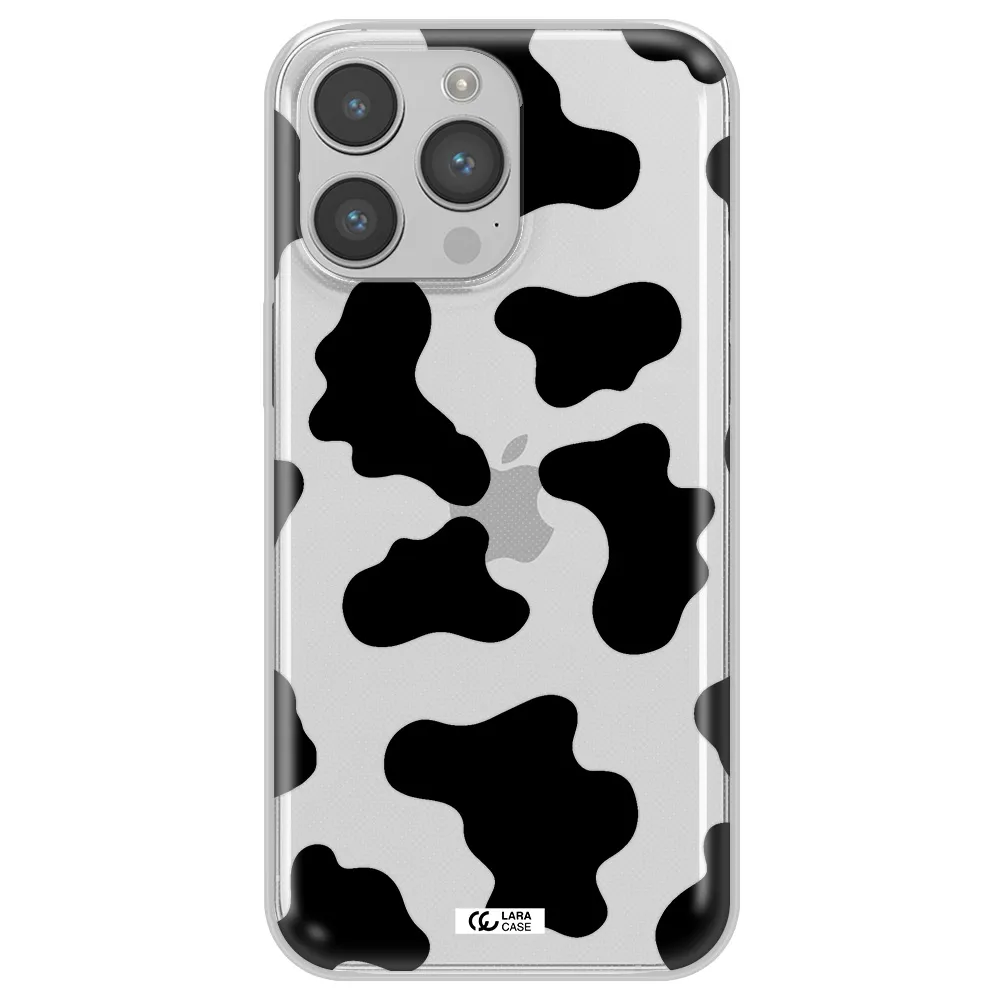 Cow Print Apple iPhone 14 pro Clear TPU Case