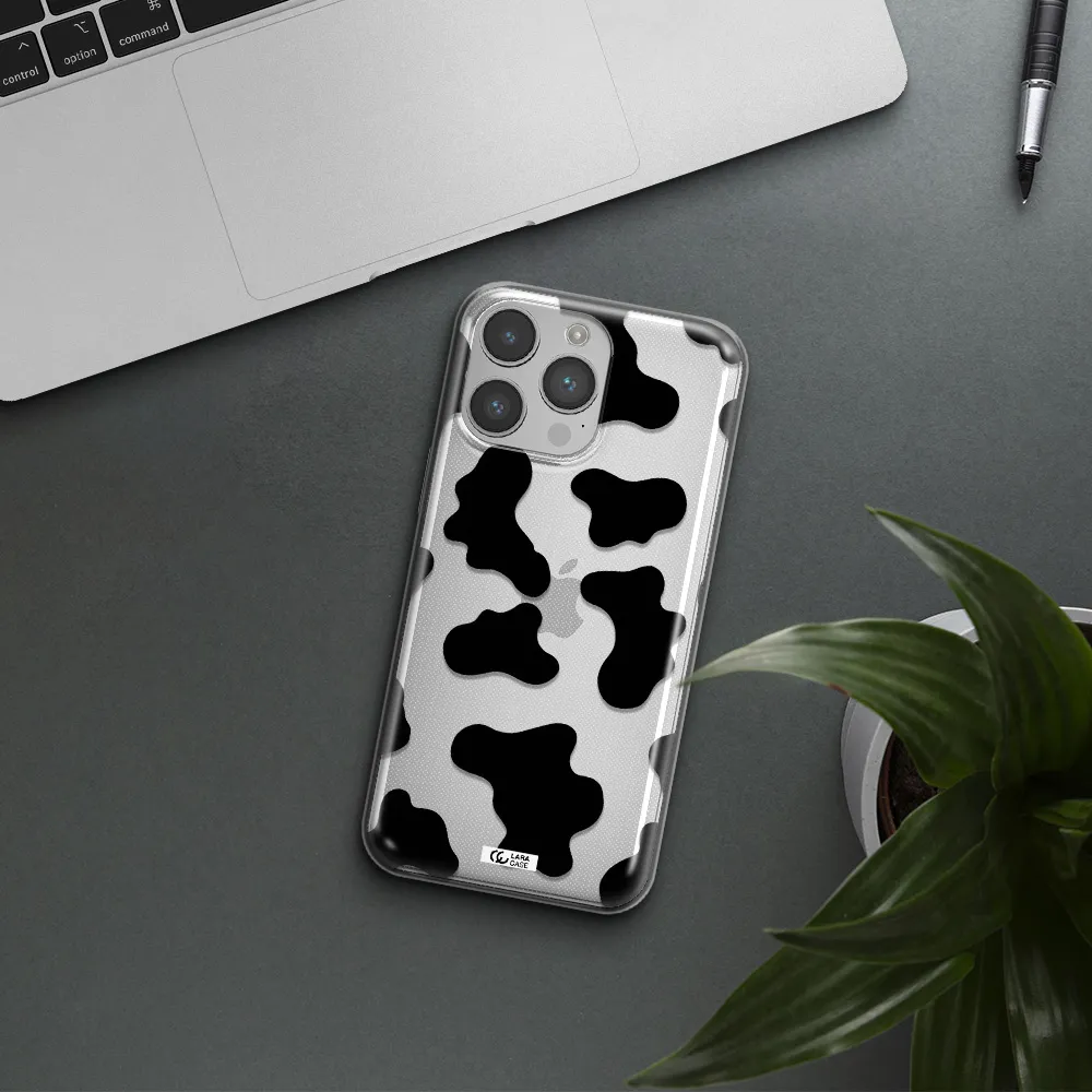 Cow Print Apple iPhone 14 pro Clear TPU Case