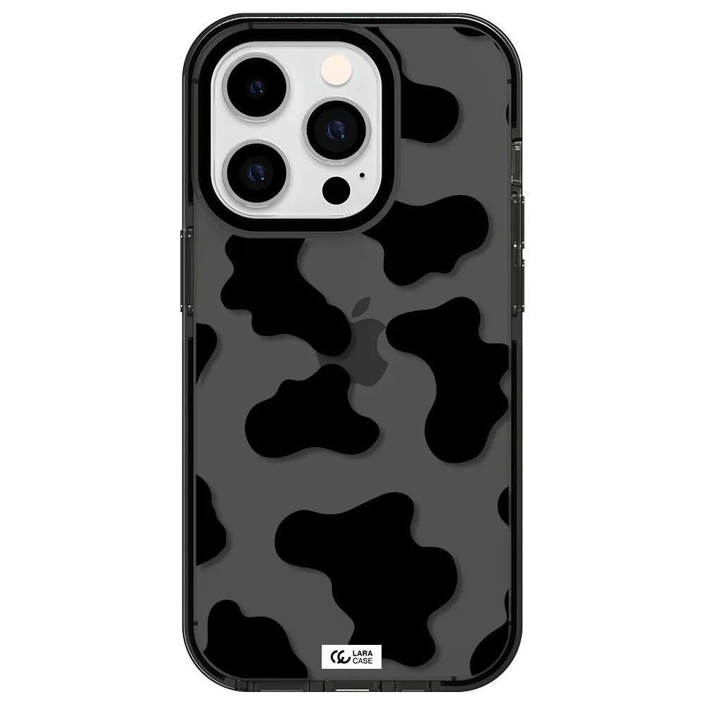 Cow Print Apple iPhone 14 pro impact Smoke Black Case