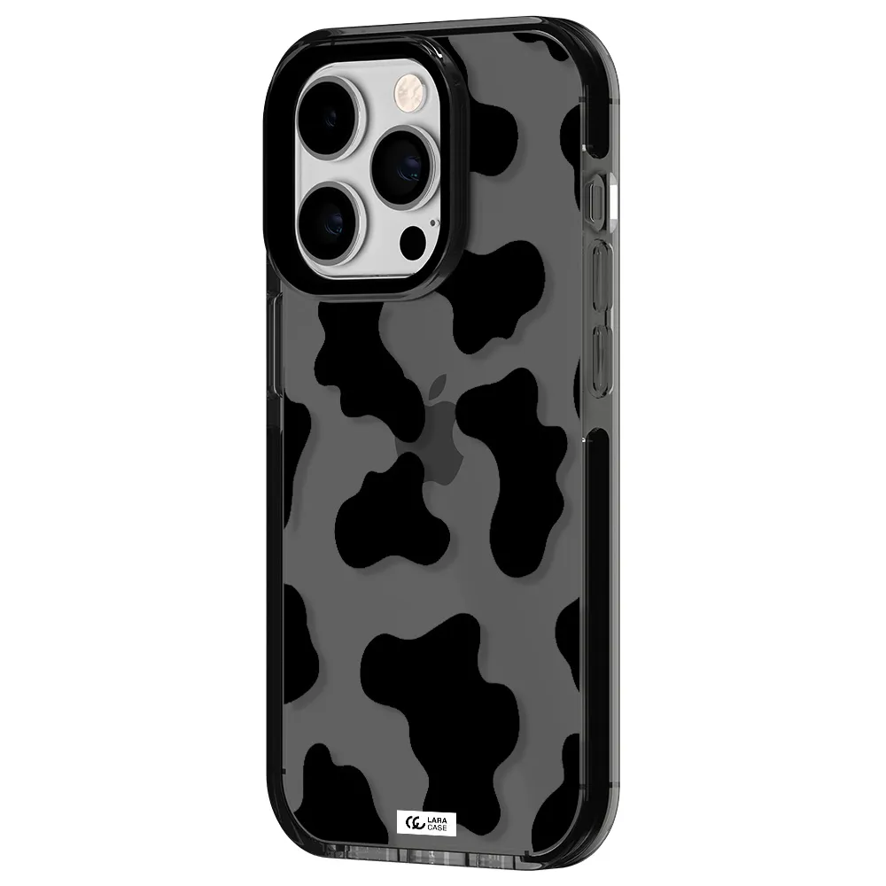 Cow Print Apple iPhone 14 pro impact Smoke Black Case