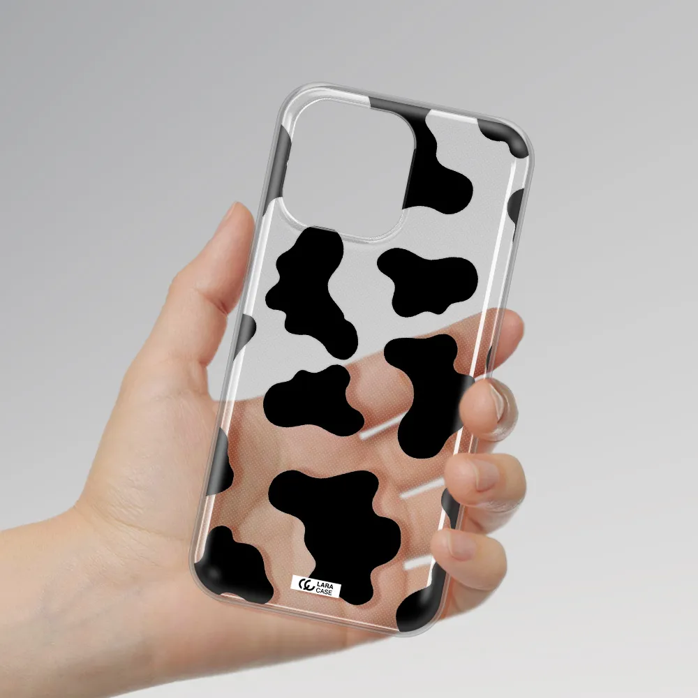 Cow Print Apple iPhone 14 pro max Clear TPU Case