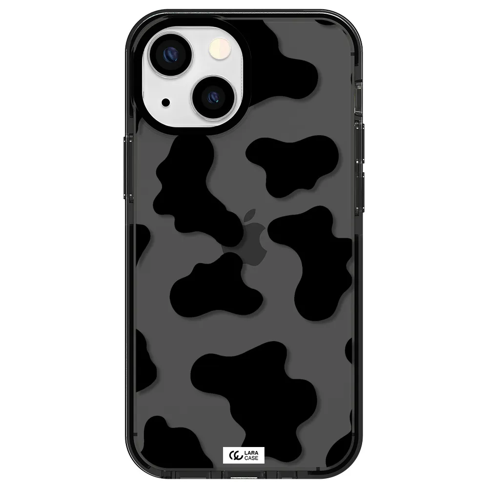 Cow Print Apple iPhone 15 impact Smoke Black Case