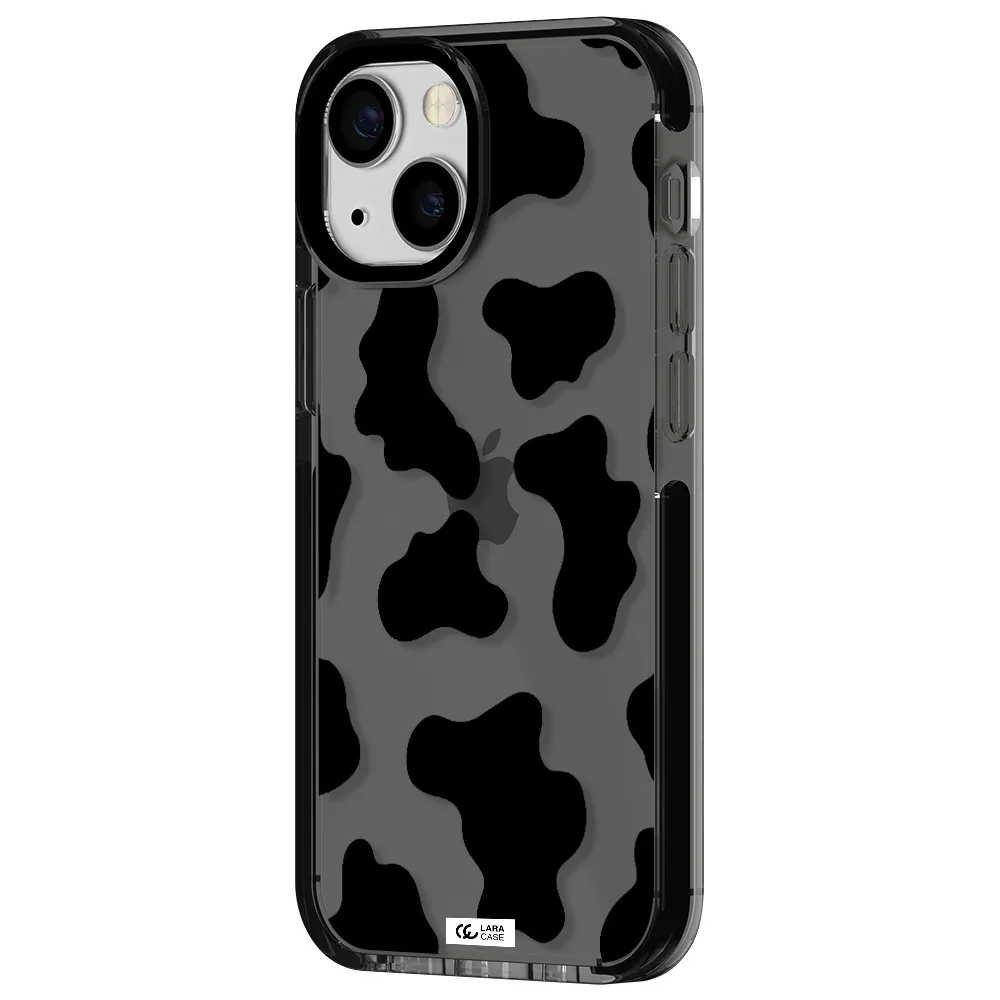 Cow Print Apple iPhone 15 impact Smoke Black Case