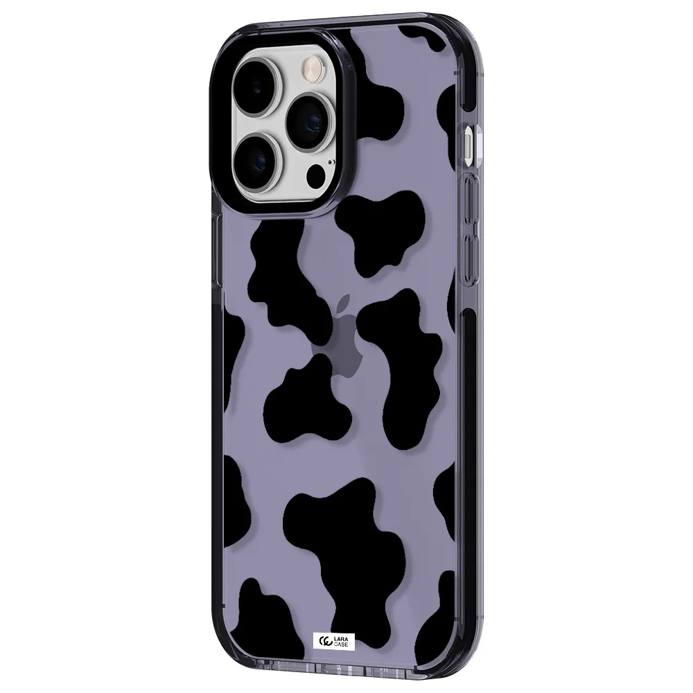 Cow Print Apple iPhone 15 Pro impact Lilac Case