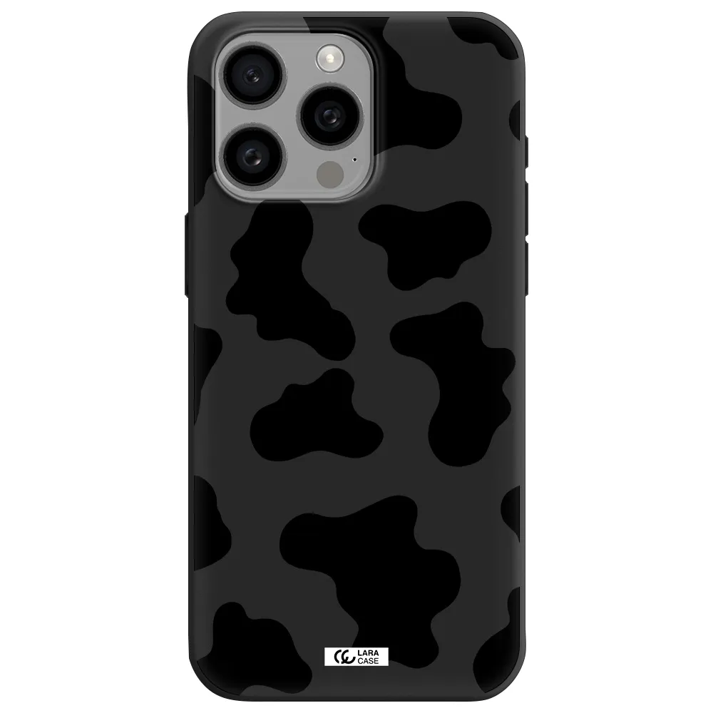 Cow Print Apple Iphone 15 Pro max Silicone black Case