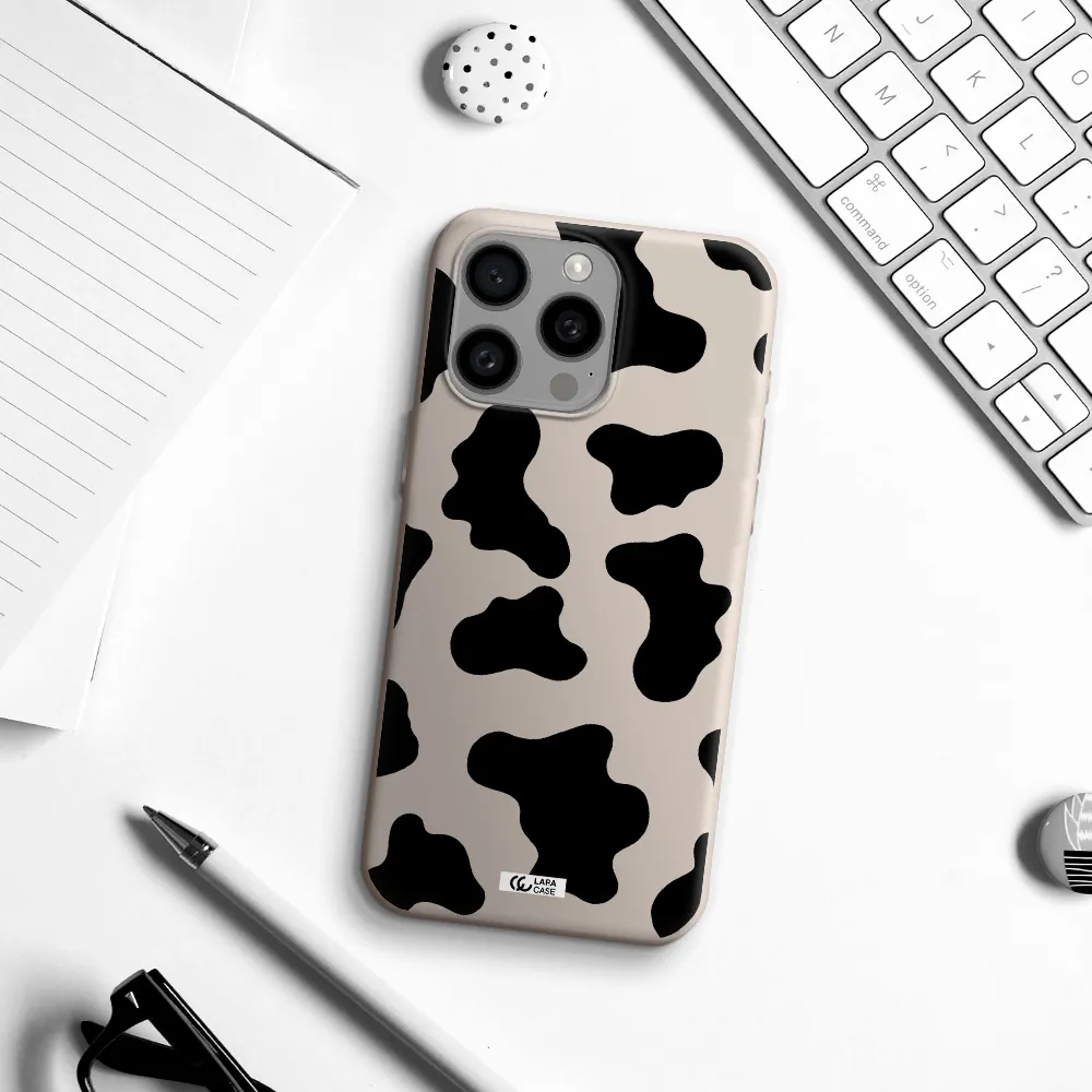 Cow Print Apple Iphone 15 Pro max Silicone Stone Case